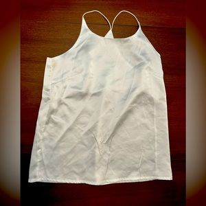 Cutest, Silk White Tank. sleeveless. Smells good/Clean. Almost new